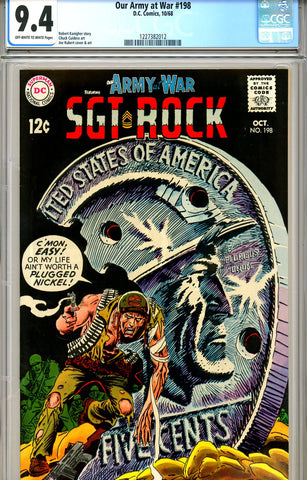 Our Army At War #198  CGC graded 9.4 plugged nickel cover - SOLD!