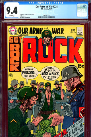 Our Army At War #224 CGC graded 9.4 Kubert cover/art - SOLD!