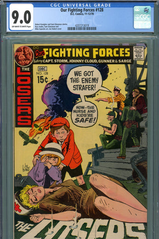 Our Fighting Forces #128 CGC graded 9.0 Kubert cover - 3rd highest graded - SOLD!
