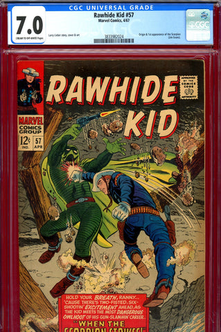 Rawhide Kid #57 CGC graded 7.0 - first app Scorpion (Western)