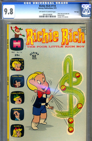 Richie Rich #114   CGC graded 9.8 - HIGHEST GRADED - SOLD!