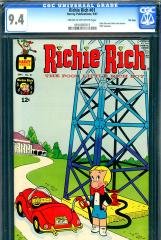 Richie Rich #61 CGC graded 9.4 - calendar included - SOLD!