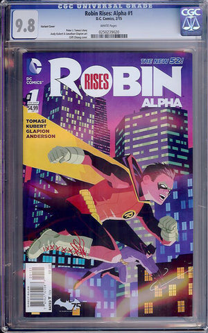 Robin Rises:Alpha #1  CGC graded 9.8 - Variant Cover - HIGHEST - SOLD!