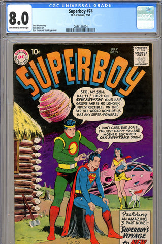 Superboy #074 CGC graded 8.0 - tough in high grades - SOLD!