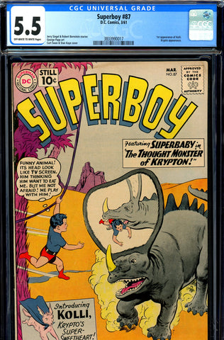 Superboy #087 CGC graded 5.5 - first app of Koli - SOLD!