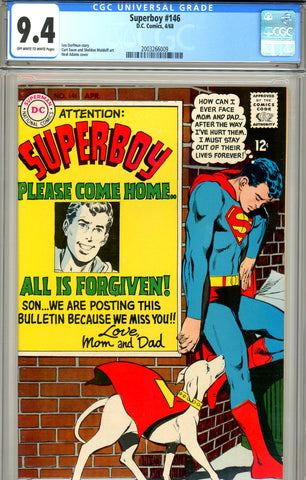 Superboy #146 CGC graded 9.4 Neal Adams cover - SOLD!