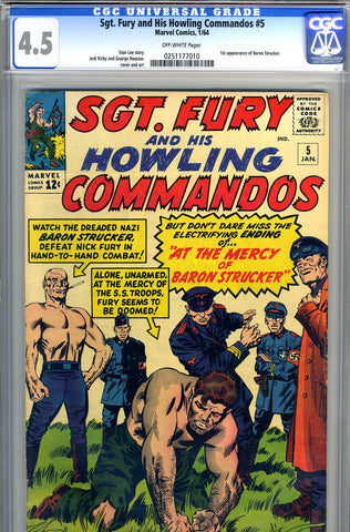 Sgt. Fury #05   CGC graded 4.5  first Baron Strucker SOLD!