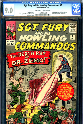 Sgt. Fury #08 CGC graded 9.0 - first Percival Pinkerton - SOLD!