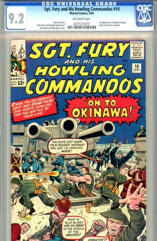 Sgt. Fury #10  CGC graded 9.2 first Captain Savage