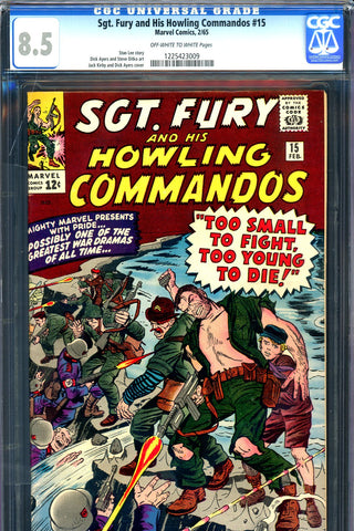 Sgt. Fury #15 CGC graded 8.5 - Jack Kirby cover - SOLD!
