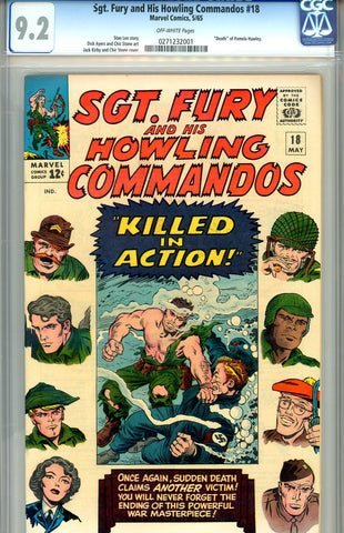 Sgt. Fury #18  CGC graded 9.2 "death" issue SOLD!