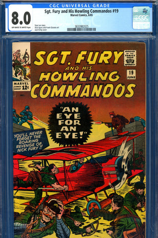 Sgt. Fury #19 CGC graded 8.0 - S. Lee story/J. Kirby cover - SOLD!
