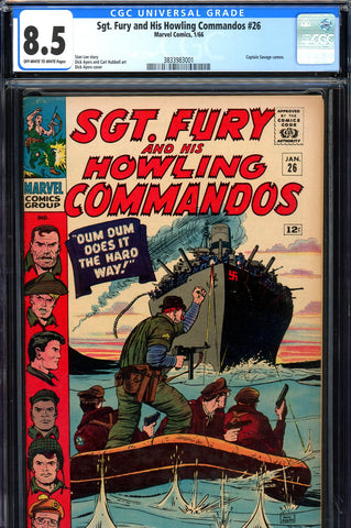 Sgt. Fury #26 CGC graded 8.5  Captain Savage cameo - SOLD!
