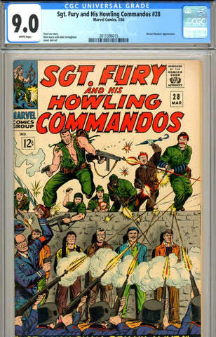 Sgt. Fury #28 CGC graded 9.0 white pages SOLD!