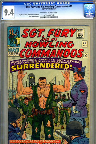 Sgt. Fury #30  CGC graded 9.4 SOLD!
