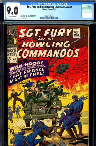 Sgt. Fury #40 CGC graded 9.0 - Roy Thomas story - SOLD!