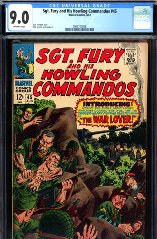 Sgt. Fury #45 CGC graded 9.0 - John Severin cover