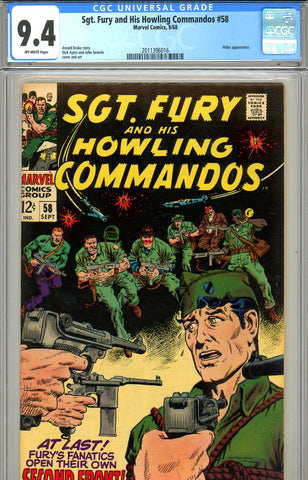 Sgt. Fury #58 CGC graded 9.4 - SOLD!