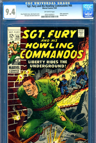 Sgt. Fury #66 CGC graded 9.4 - Hitler appearance