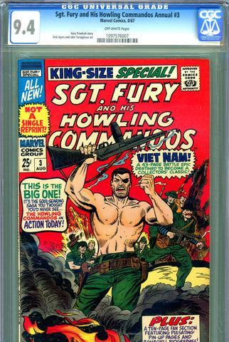 Sgt. Fury Annual #3 CGC graded 9.4 - not a single reprint!