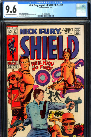 Nick Fury, SHIELD #12 CGC graded 9.6  Barry W. Smith c/a - SOLD!