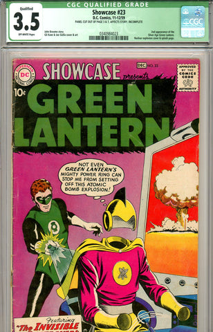 Showcase #23 CGC graded 3.5 second SA Green Lantern SOLD!