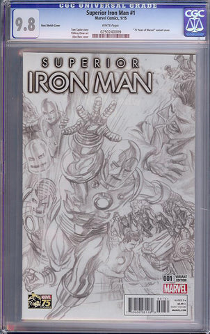 Superior Iron Man #1  CGC graded 9.8 - Ross Sketch Cover - HG - SOLD!
