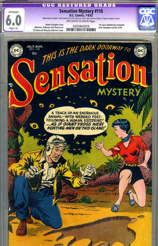 Sensation Mystery #110   CGC graded 6.0 - SOLD
