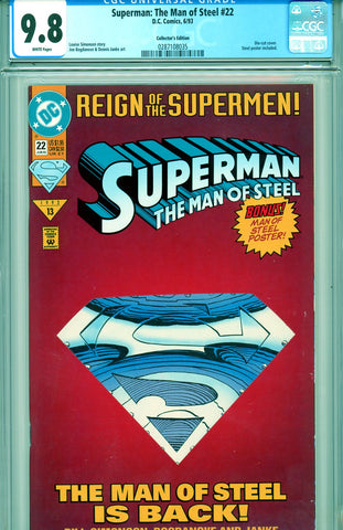 Superman: The Man of Steel #22   CGC graded 9.8 -HG  SOLD!
