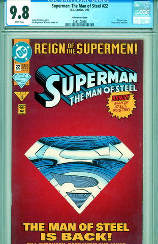 Superman: The Man of Steel #22   CGC graded 9.8 -HG - SOLD!