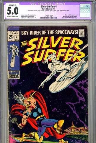 Silver Surfer #04 CGC 5.0 - classic Silver Age cover