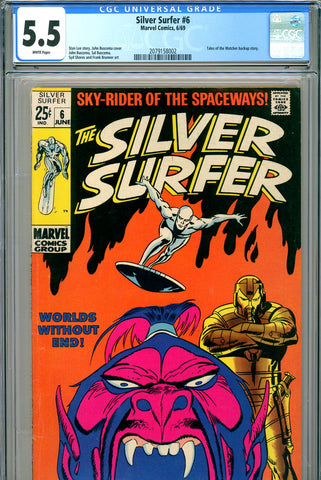 Silver Surfer #06 CGC 5.5 - Stan Lee story - white pages - SOLD!