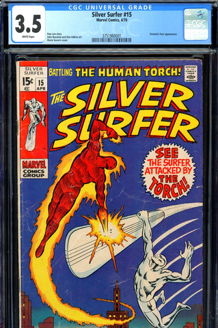 Silver Surfer #15 CGC 3.5 - vs Human Torch - SOLD!