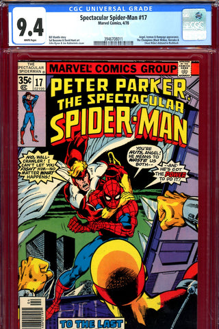 Spectacular Spider-Man #17 CGC graded 9.4 - Angel, Iceman, Rampage app. - SOLD!