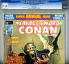 Savage Sword of Conan Annual #1 CGC graded 9.8 SOLD!