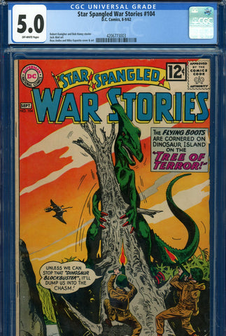Star Spangled War Stories #104 CGC graded 5.0 - "War That Time Forgot" story