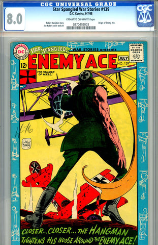 Star Spangled War Stories #139  CGC graded 8.0 origin of Enemy Ace - SOLD!