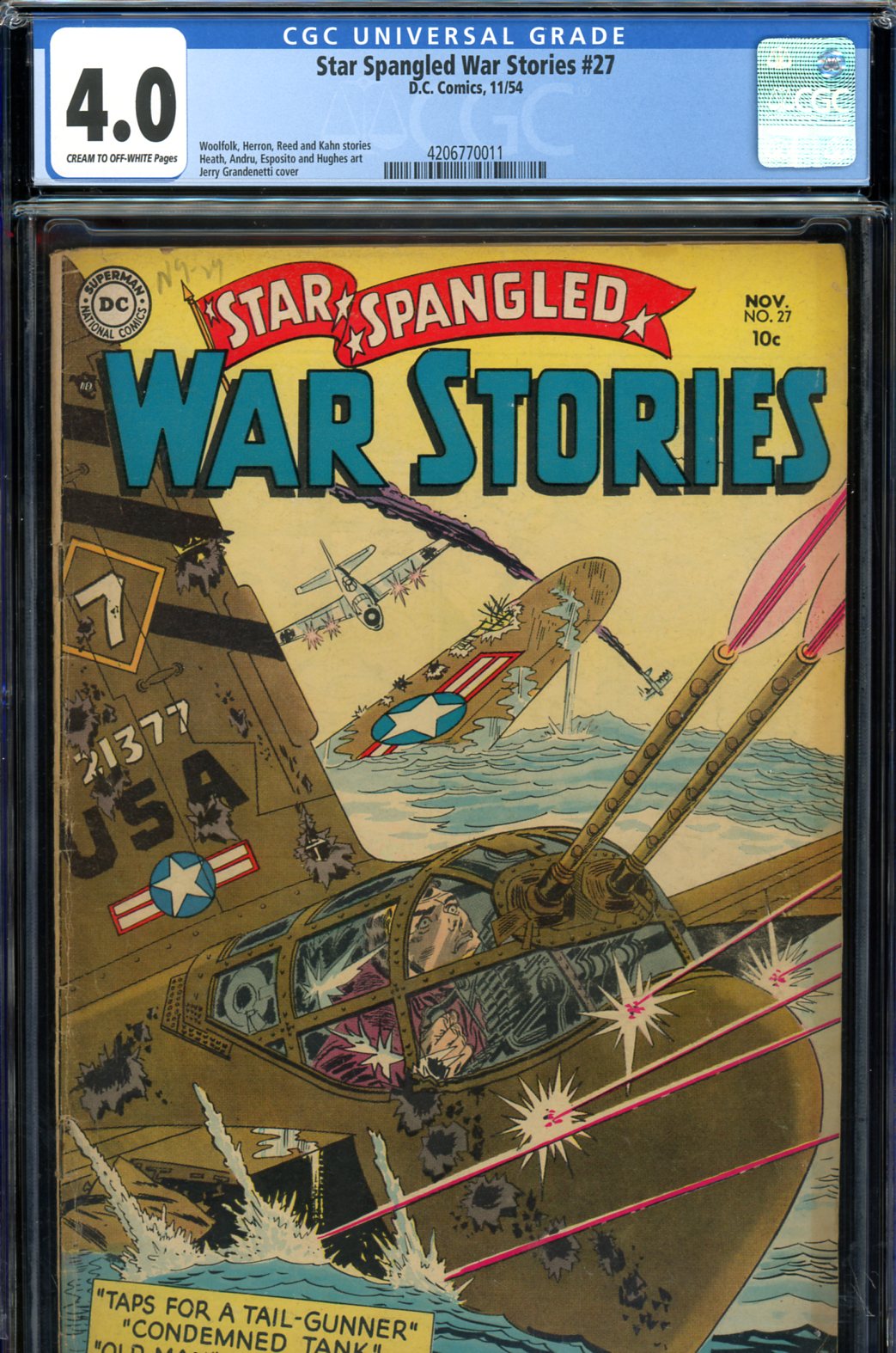 Cedar Chest Comics Star Spangled War Stories 27 CGC graded 4.0