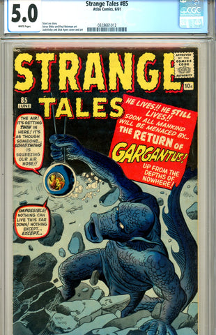 Strange Tales #085 CGC graded 5.0 white pages (1961) SOLD!