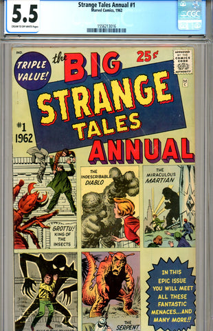 Strange Tales Annual #1  CGC graded 5.5 first Marvel annual SOLD!