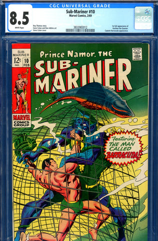 Sub-Mariner #10 CGC graded 8.5 - first Karthon the Quester - SOLD!