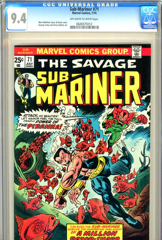 Sub-Mariner #71 CGC graded 9.4 origin/death of the Piranha - SOLD!