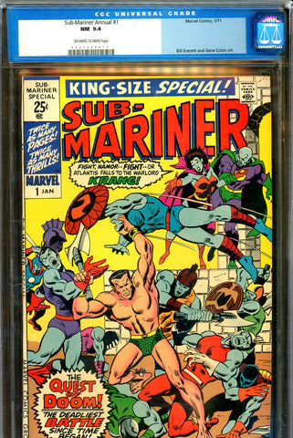 Sub-Mariner Annual #1 CGC graded 9.4  third highest graded - SOLD!