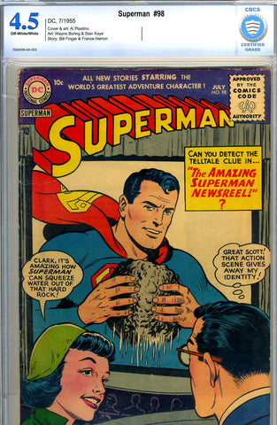 Superman #098 CBCS graded 4.5 (1955)  SOLD!