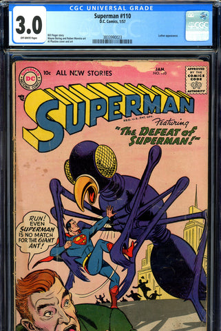 Superman #110 CGC graded 3.0 - Plastino cover/art
