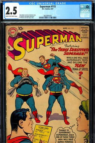 Superman #115 CGC graded 2.5 Plastino/Kaye cover - SOLD!
