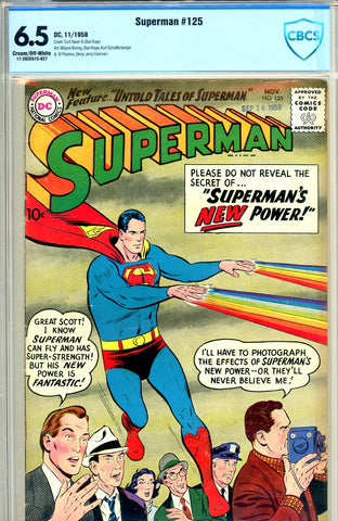 Superman #125 CBCS graded 6.5 (1958) - SOLD!