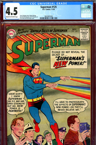 Superman #125 CGC graded 4.5 Swan/Kaye cover - SOLD!