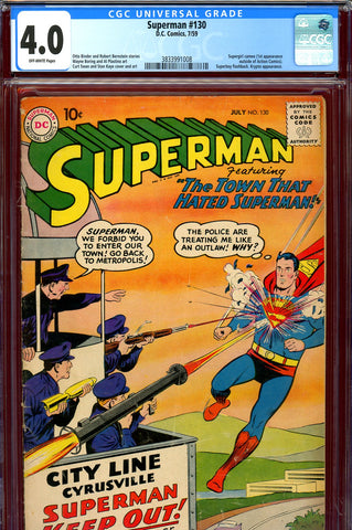 Superman #130 CGC graded 4.0 - first Supergirl outside Action Comics - SOLD!