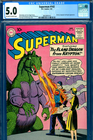 Superman #142 CGC graded 5.0 Batman/Supergirl story - SOLD!